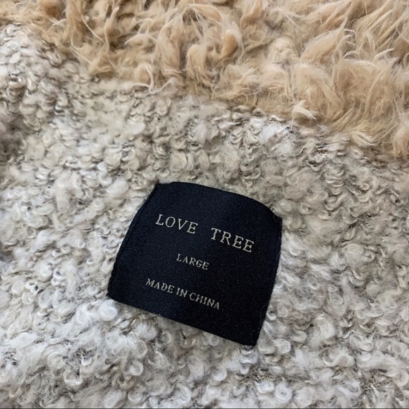 LOVE TREE Sherpa Faux Fur Vest - Natural - Picture 8 of 8